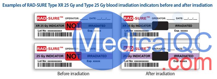 Rad-Sure血液輻照標簽，Rad-Sure輻照指示膠片，Rad-Sure輻照膠片